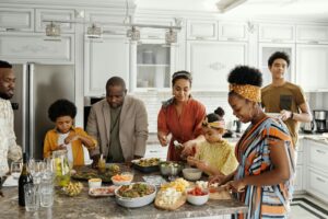 Our relationship with food, Family Preparing Food in the Kitchen